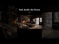 Safe inside the snowstorm. ❄️🔥... #Shorts #YTShorts #SnowyCabin #FireplaceSounds #DeepSleep