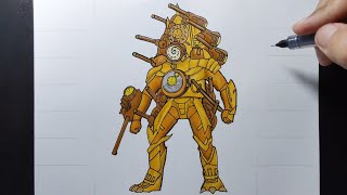 how to draw upgraded titan clockman in skibidi toilet multiverse 030