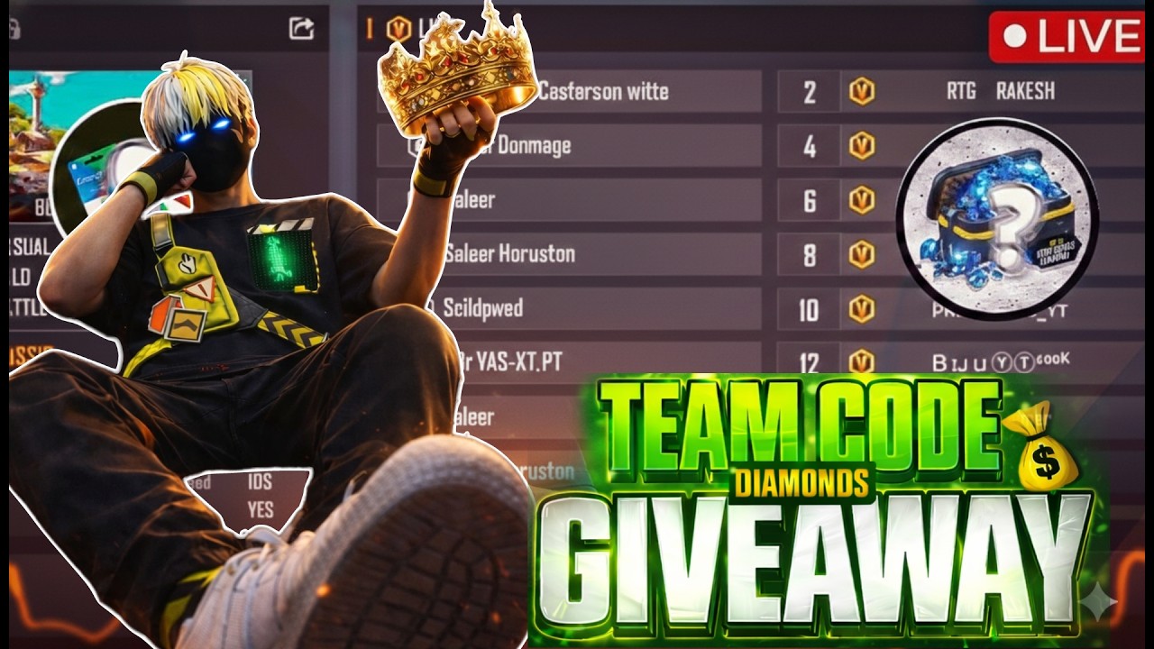 FREE FIRE LIVE CUSTOM ROOM GIVEAWAY | FF LIVE TEAM CODE GIVEAWAY | FF LIVE GIVEAWAY DJ ALOK |FF LIVE