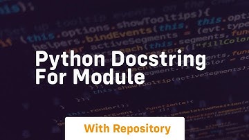 python docstring for module