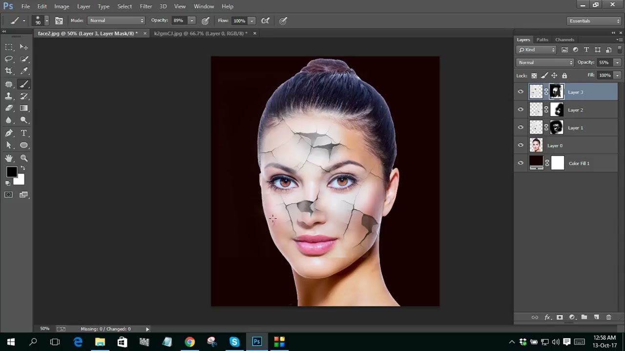 How to create a crack face effect in Photoshop