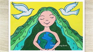 How to Draw Environment Day Poster, Save Earth Drawing, Save Nature Drawing Easy