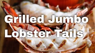 Grilled Monster Lobster Tail On Big Green Egg Youtube