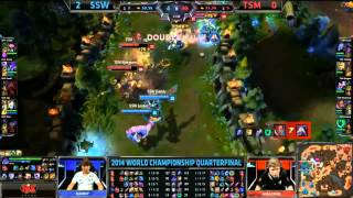 TSM Amazing EPIC Jarvan Flash Knockup - SSW vs TSM Game 3 (S4 Worlds)