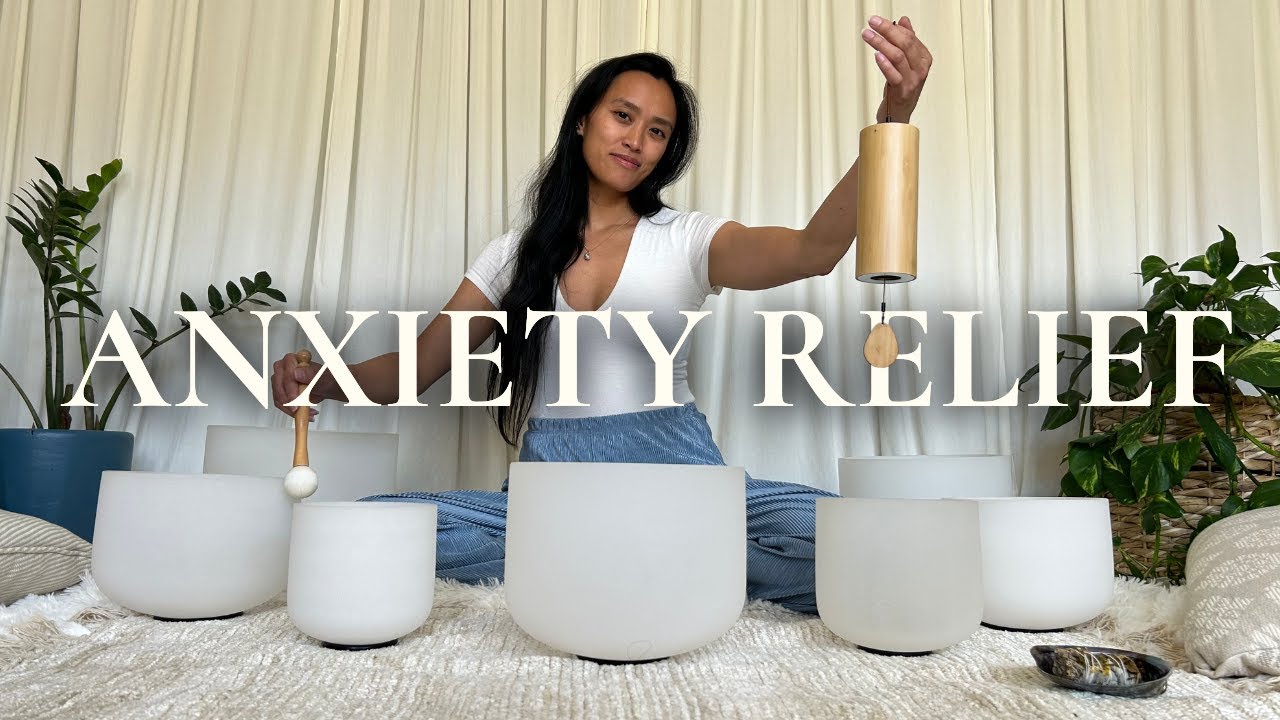 Sound Healing For Anxiety | Sound Bath Meditation - YouTube