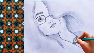 How to draw a girl drawing with glasses |Draw a cutest girl step by step |Meher ujala drawing