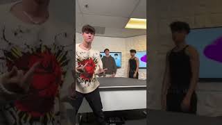 Larray, Noah Beck & Bryce Hall On The Set Of Put A Sock In It Podcast Set Tiktok