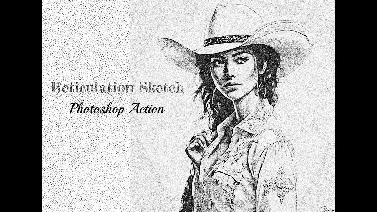 Reticulation Sketch Photoshop Action - YouTube