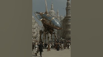 Giant Steampunk Spider Machine Walks Through a 19th Century City!