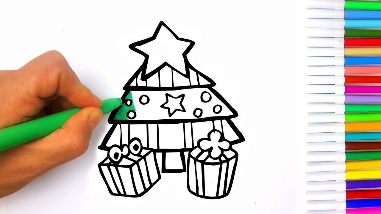 Disegni Di Natale Belli.Disegno Albero Di Natale Disegni Facili Ma Belli Youtube