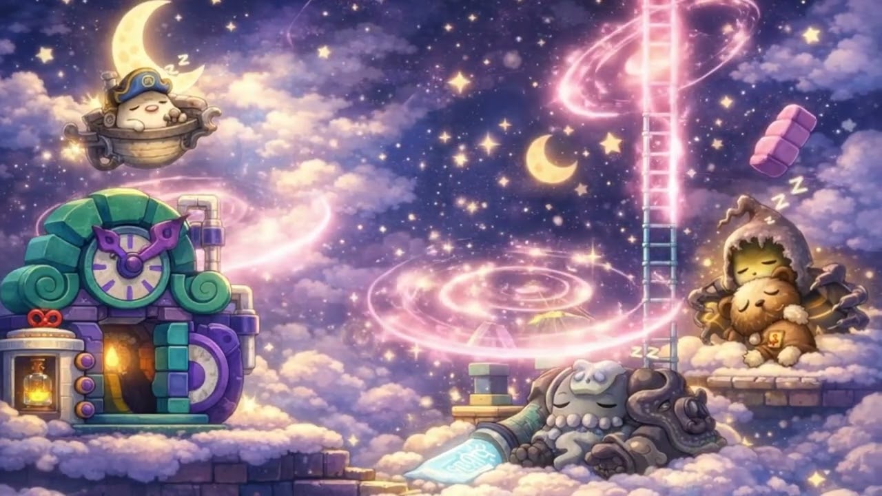 마음이 편안해지는 몽환의 루디브리엄 1시간 잠잘때, 공부할때 듣기좋은 브금 메이플스토리 cover