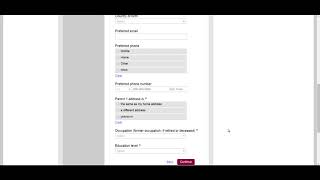 Family Section of the Common Application