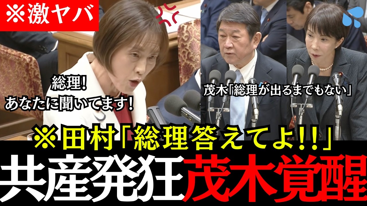 ※【大荒れ国会】田村が高市首相にブチギレた！「総理に聞いてるんです！」イラン問題の質疑で茂木大臣が共産党を完封！！