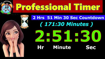 Timer Countdown 171:30 Minutes [Reverse Time] 2 Hr 51 Min 30 Sec | Digital Clock | Whatsapp Status