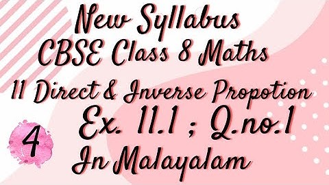 Exercise 11.1 Q.no.1 Cbse Class 8 Maths Chapter 11 New Syllabus In Malayalam