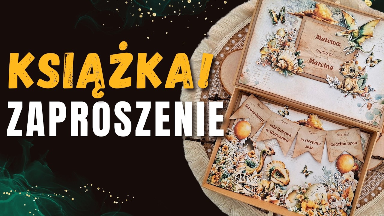 Dino Zaproszenie w formie książki 🦕 | Urodziny w klimacie dinozaurów | Tutorial scrapbooking