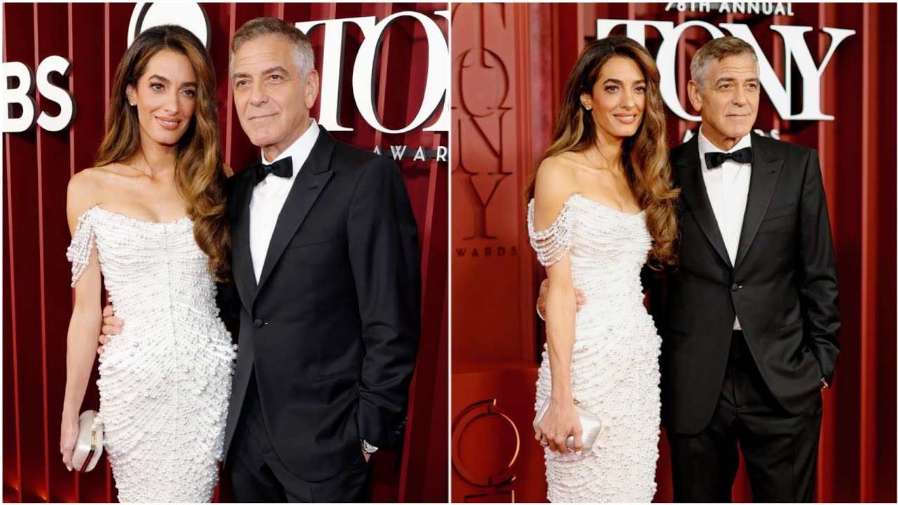 Amal Clooney | Piles on pearls to join George on Tony Awards 2025 red carpet