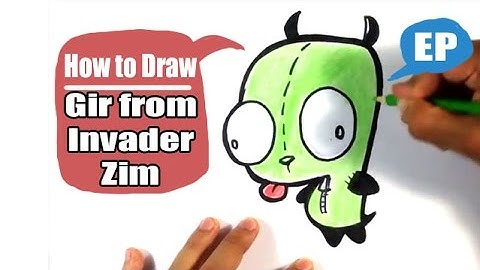 How to Draw Cute Gir from Invader Zim - Easy Pictures to Draw