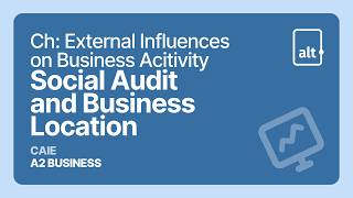 Social Audit and Business Location | External Influences on Business Acitivity | A Level Business