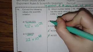 Study Guide - Exponents and Scientific Notation