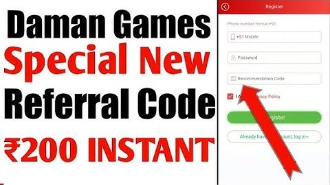 Daman game invite code || daman game invention code || daman game referral code