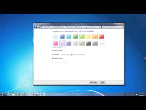 สอนวิธีการปรับสี Taskbar Windows 7