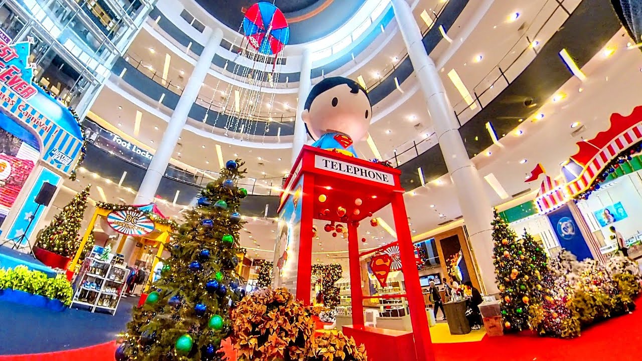 Justice League superheroes themed Christmas decoration at the Aeon Mall Tebrau City Johor Bahru 2025