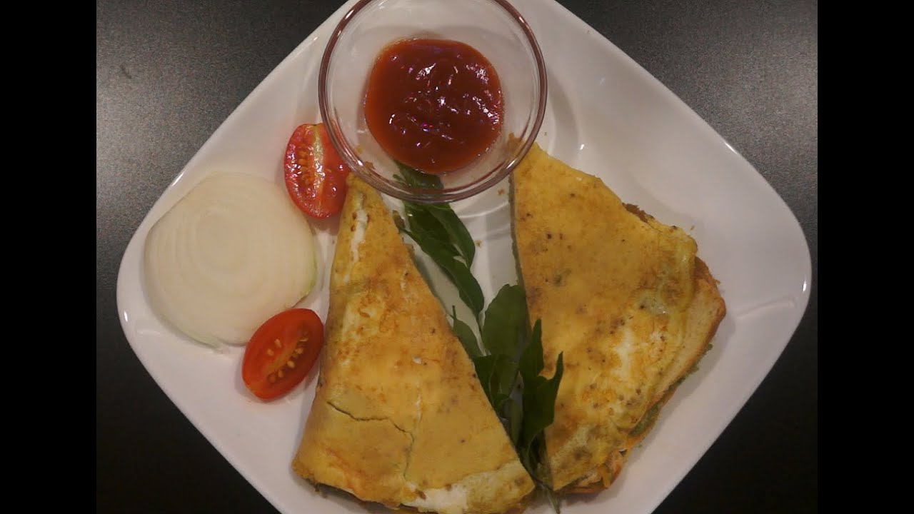 Bread Cheese Sandwich With Egg and Mint Chutney Bread Omelette