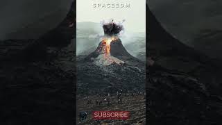 DRAGON 🐲😱  playing lava in mountain crater #shorts #dragon