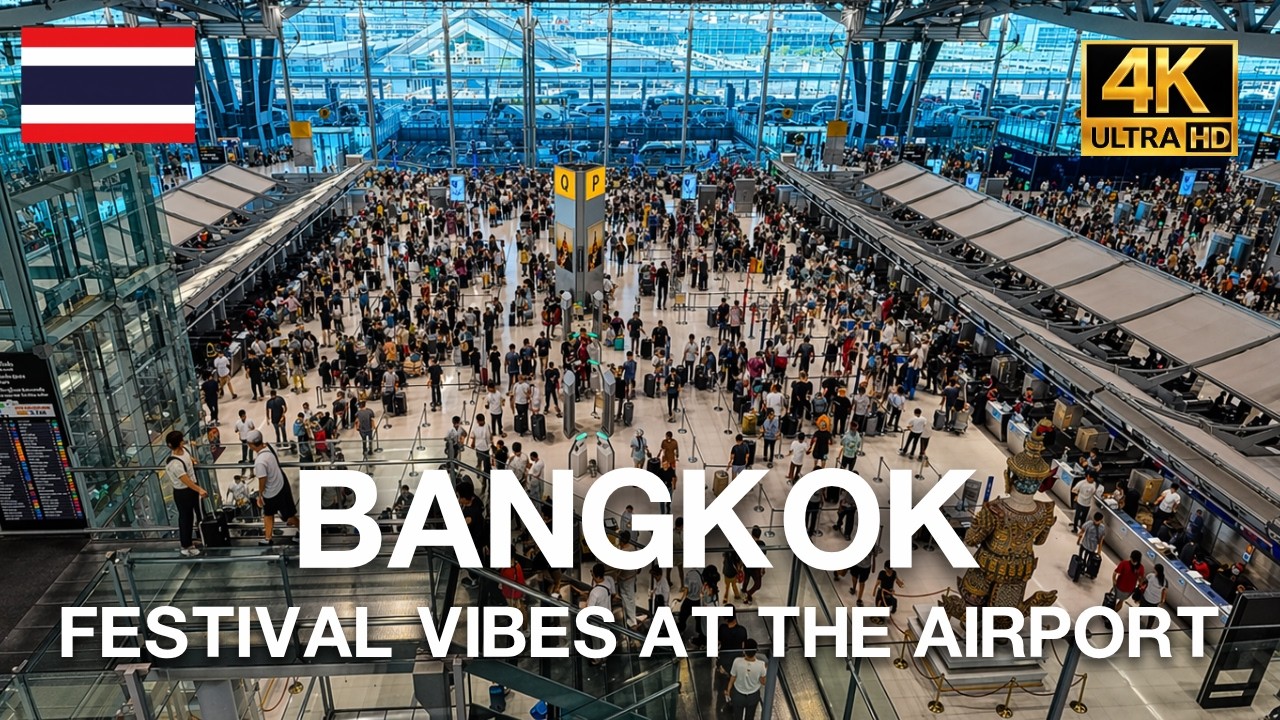 Bangkok, Thailand | Bangkok’s Busiest Flygplats | Rundtur på Flygplatsen 4K