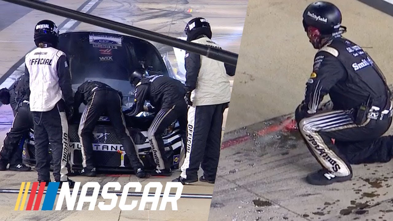 Aric Almirola is black flagged for leaking fluid | NASCAR