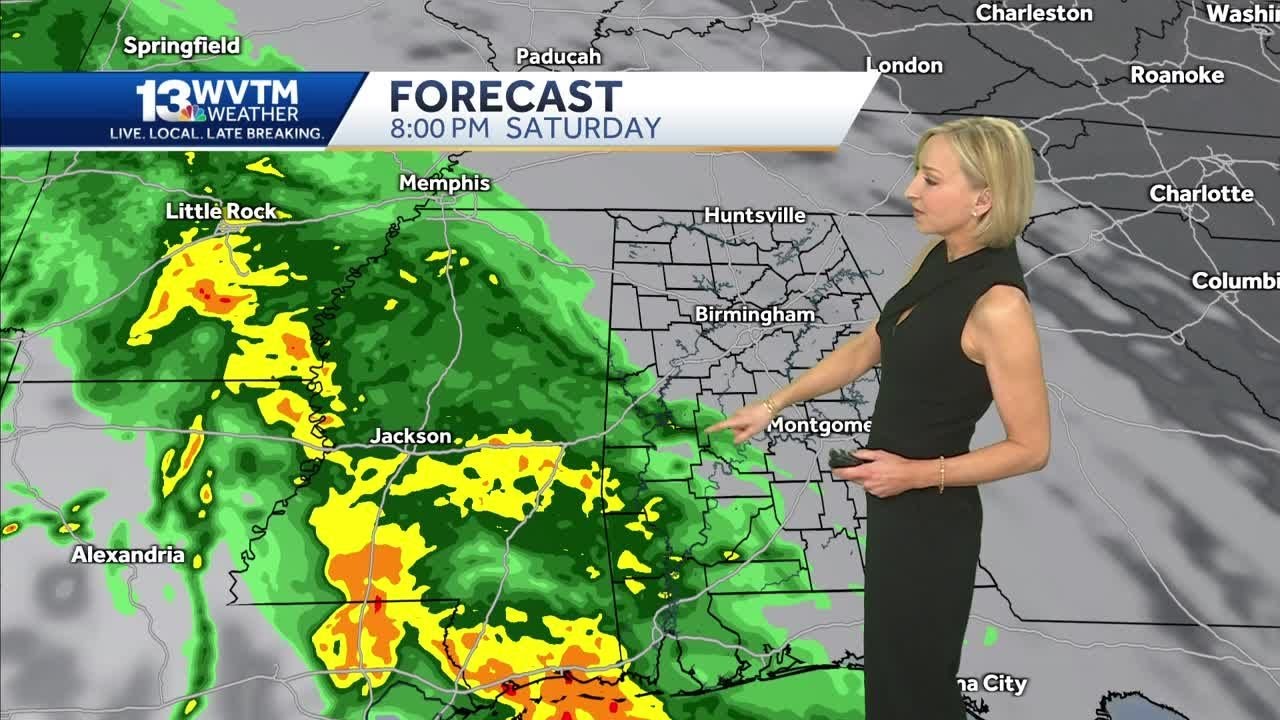 Dry and warm for Alabama today, wet and cool on Sunday - YouTube