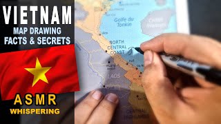 ASMR: Drawing VIETNAM Map Outline and Its Regions | Facts and Secrets | ASMR whispering triggers screenshot 3