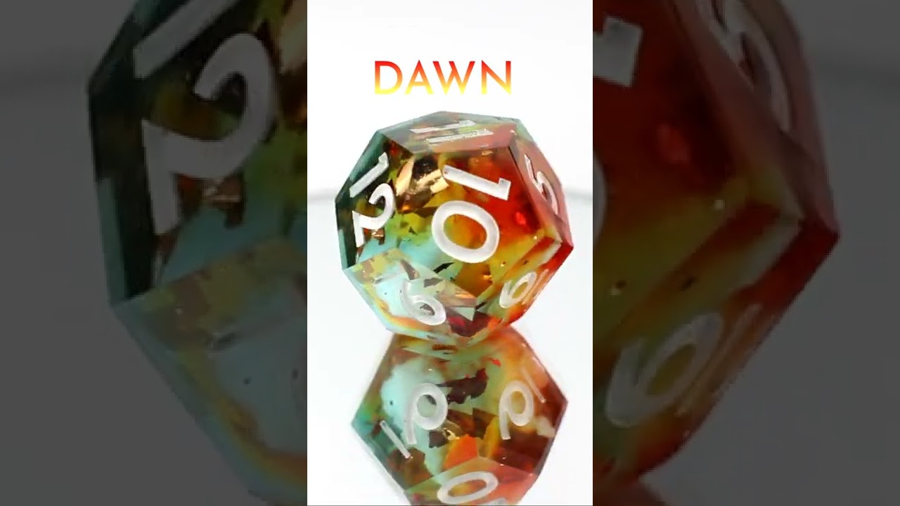 Handcrafted Resin Dice Dawn | DnD and TTRPG | Odyssey Dice