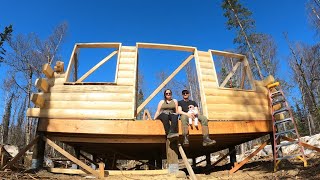 Our Home is Taking Shape | Log Cabin Window & Door Frames