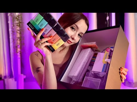ASMR PAPELARIA- TUDO PARA VOCÊ DORMIR BEM TRANQUILINHO ESSA NOITE (sorteio)