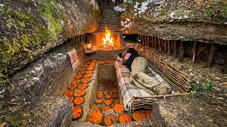 Building a Top Secret Dugout With Stone stove ,Bushcraft shelter, Survival