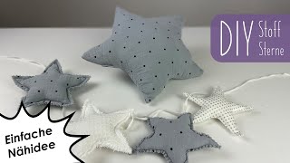 DIY Stoffsterne Nähen | Kissen und Girlande | Weihnachtsdeko