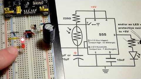 Beginning Electronics Circuit Light Dependent Resistor LDR to Control Astable 555 Timer LED Pulses