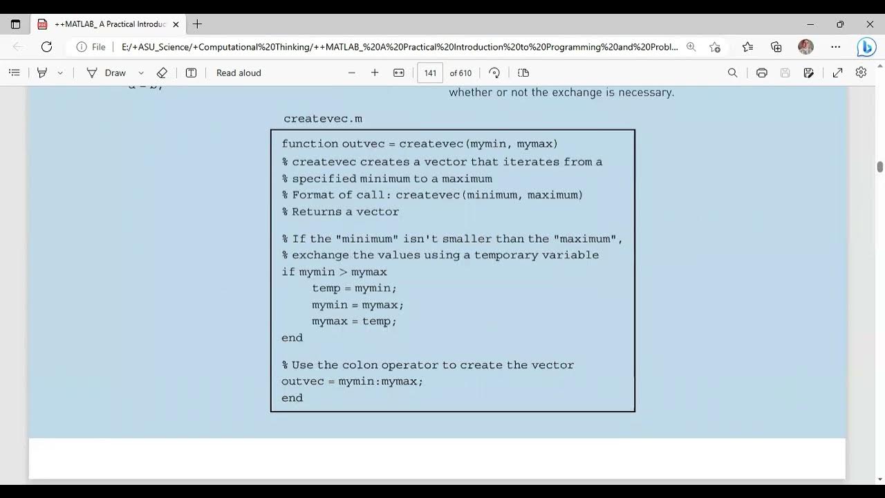 MatLab If Else Selection statment - YouTube