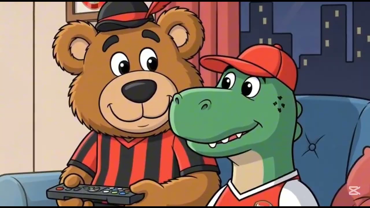Cherry Bear host Gunnersaurus on match Day, AFC Bournemouth vs Arsenal 