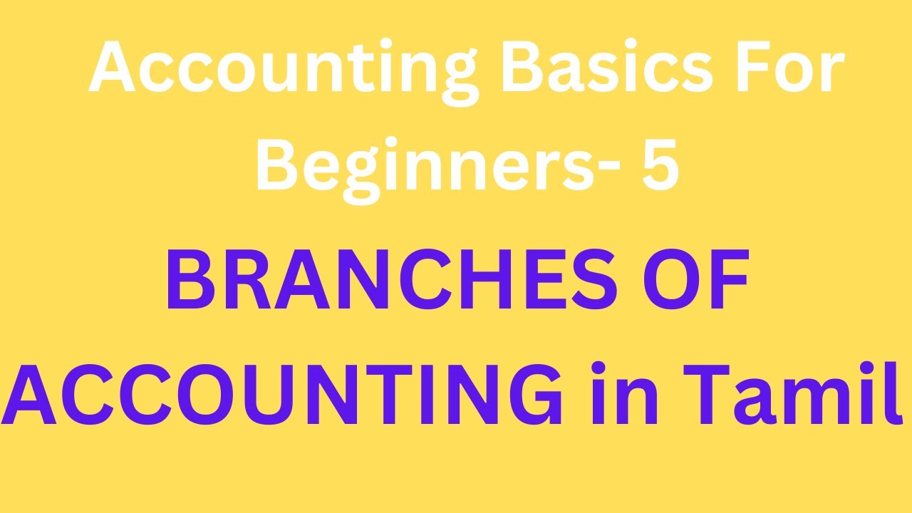Accounting Basics For Beginners 5 Branches of Accounting in Tamil BBA,MBA, Net
