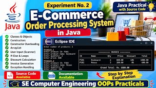 SE Computer Engineering OOPs Practical | Experiment 2 | E-Commerce Order Processing System in Java Update