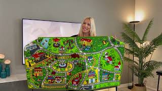 59"x31" Kids Road and Train Track Rug
