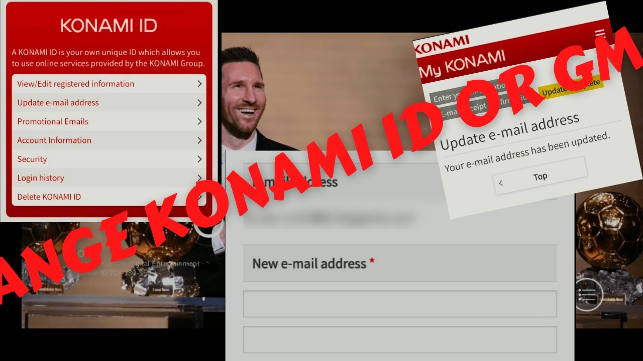 How To Change Your Konami Id Or Gmail Account In Pes 21 Mobile Efootbal Pes 21 Youtube