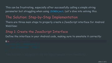 How to Implement @ JavascriptInterface for Android WebView