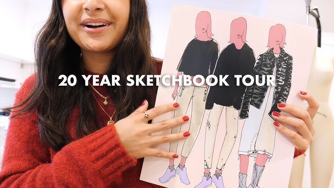 Fashion Sketchbook: Fashion Sketchbook with Figure Template, Large