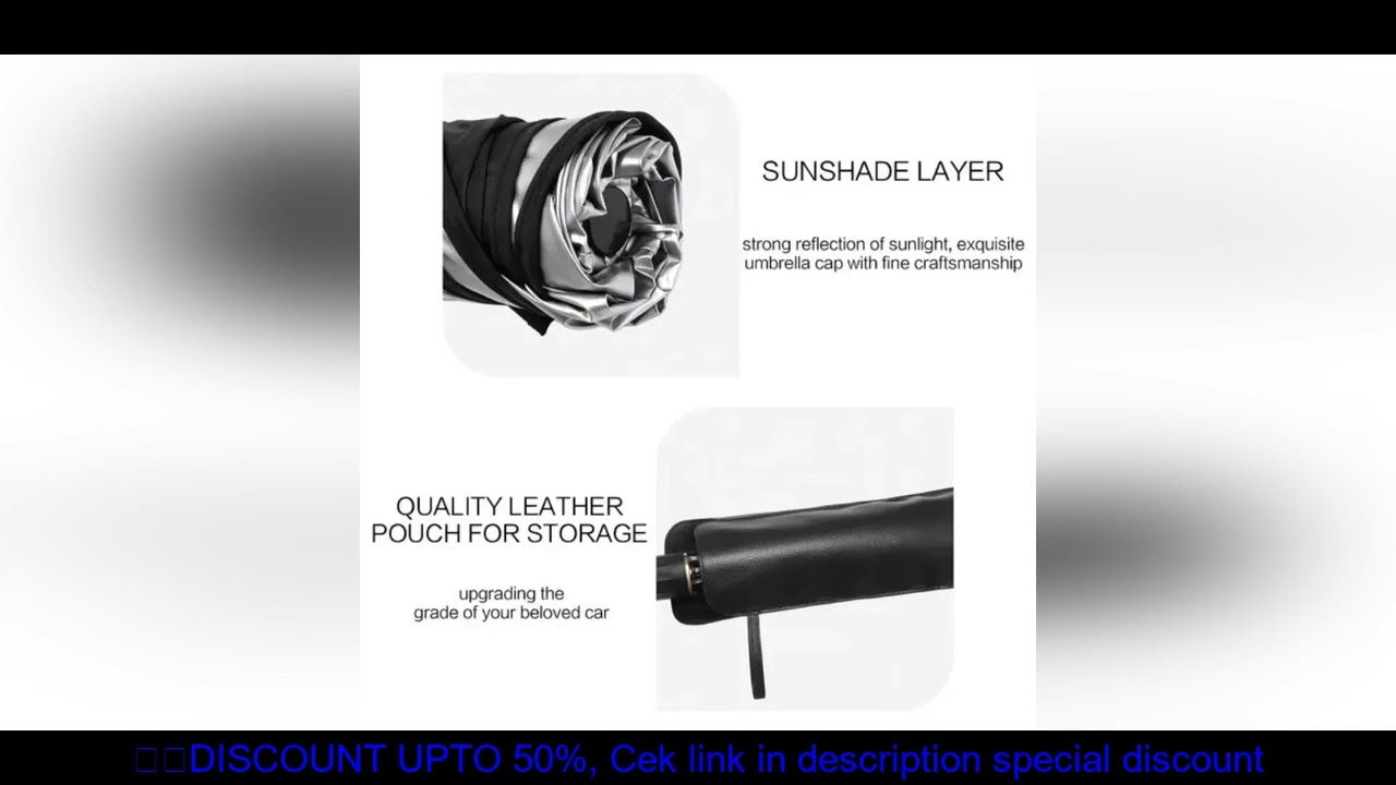 Foldable Car Sunshade Umbrella - Windshield Sun Visor for Sun Protection and Light Blocking, Compact