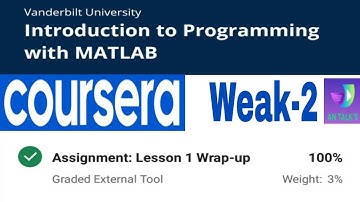 Coursera Assignment 2. Weak 2 Lesson 1 wrap up. Full solution || Matlab course weak 2 assignment 1.