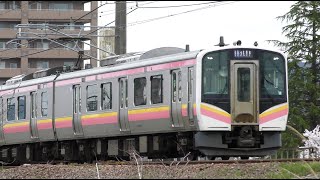 信越本線E129系【4K】434Mと441Mの離合